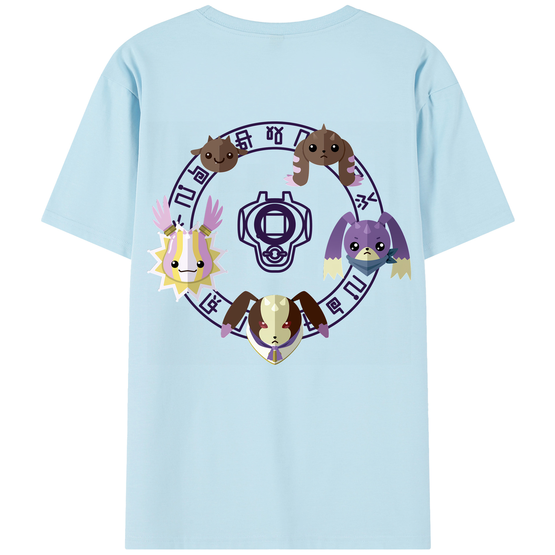 （画像用） Digimon デジタルモンスター/デジモン 綿100％半袖Tシャツ（背面プリント）